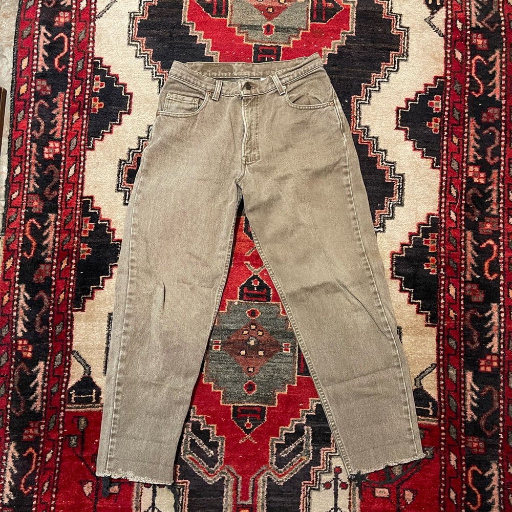 Vintage Levi's Men's Straight Fit Brown Jeans - cropped to 30"